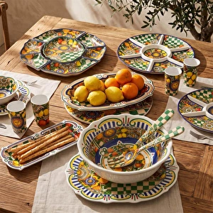 Noritake SAKURAシリーズ　28点セット Lucky Art Sanora Melamin 28 Cm 4'lü Tabak Seti | Karaca