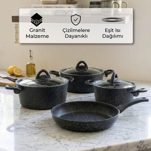Bernardo Stone 7 Parça Granit Tencere Seti görseli 6