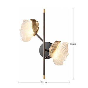Apliqa Taran Siyah Gold 2'li 10 Watt Çiçek Desenli Modern Ledli Aplik görseli 5