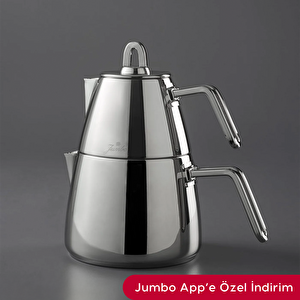 Jumbo Teos Metal Saplı İndüksiyon Tabanlı Çaydanlık