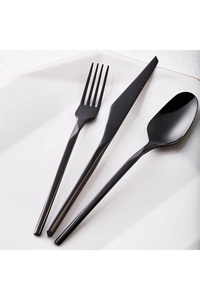 Jumbo 5100 Quartz Titanyum Siyah 12 Kişilik 84 Parça Çatal Kaşık Bıçak Takımı görseli 6