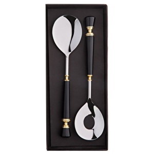 Jumbo Black 2 Parça Salata Servis Seti görseli 6