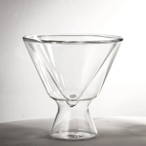 Jumbo Glory 2'Li Double Wall Çift Cidarlı V Bardak ve Tatlı Sunum Kasesi 150 Ml görseli 4