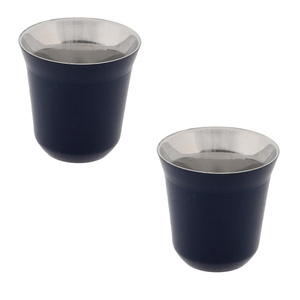 Jumbo Glory 7 Double Wall Lacivert 2'li Termo Çelik Fincan 160 ml görseli 1