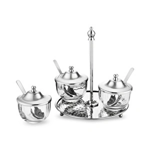Jumbo Alula Standlı 3'lü Baharat Seti 16,5x16,5x18,5 cm görseli 4