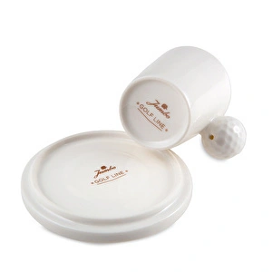 Jumbo Golf Line Beyaz 2'li Tabaklı Kahve Fincan Takımı 90 ml görseli 4