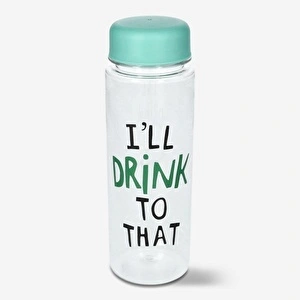 Flying Tiger Copenhagen Yeşil Kapaklı Şeffaf Matara 500 ml