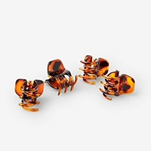 Flying Tiger Copenhagen 4'lü Küçük Kahverengi Mandal Toka Seti