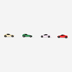 Flying Tiger Copenhagen Ahşap Oyuncak Kamyon ve Araba Seti görseli 3