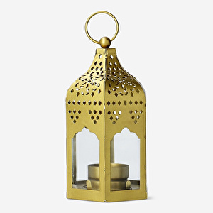 Flying Tiger Copenhagen Küçük Gold Metal Fener görseli 2