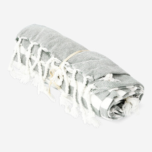 Flying Tiger Copenhagen Açık Yeşil Çizgili Pamuklu Peştemal 70 cm x 150 cm görseli 3