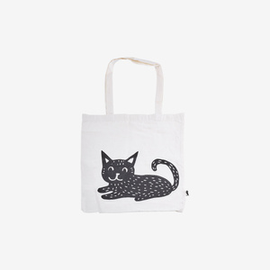 Flying Tiger Copenhagen Kedi Desenli Beyaz Bez Çanta