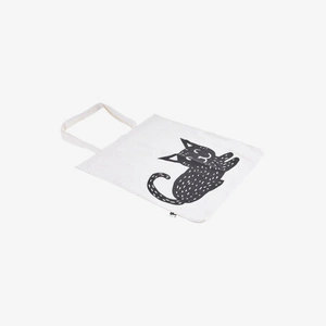 Flying Tiger Copenhagen Kedi Desenli Beyaz Bez Çanta