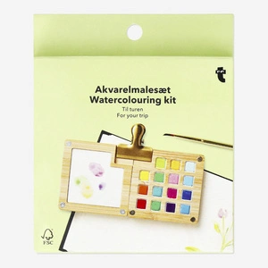 Flying Tiger Copenhagen Taşınabilir Ahşap Mini Sulu Boya Kiti görseli 3
