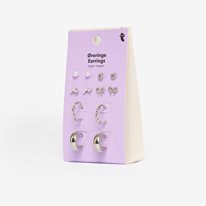 Flying Tiger Copenhagen 6'lı Gümüş Küpe Seti görseli 3