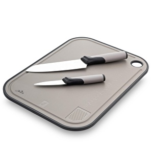 Jumbo Smart Grey Kesme Tahtası ve 2'li Bıçak Seti görseli 14