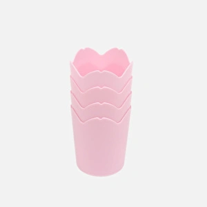Flying Tiger Copenhagen 4'lü Pembe Çiçek Şeklinde Plastik Bardak görseli 2