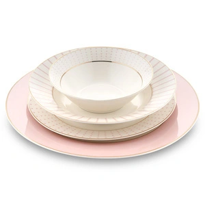 Jumbo Navy 24 Parça 6 Kişilik Yemek Takımı Pembe görseli 13