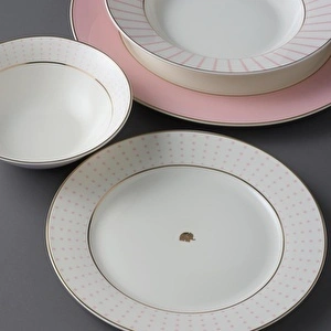 Jumbo Navy 24 Parça 6 Kişilik Yemek Takımı Pembe görseli 5