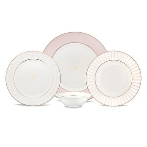 Jumbo Navy 24 Parça 6 Kişilik Yemek Takımı Pembe görseli 7