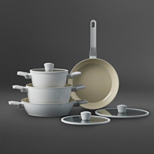 Jumbo Swiss Crystal Light Grey 7 Parça Tencere Seti