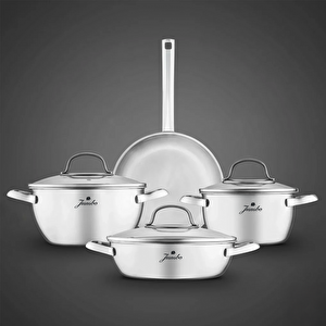 Jumbo Colosseum 3PLY 7 Parça İndüksiyon Tabanlı Çelik Tencere Seti