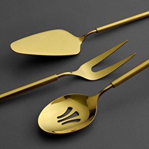 Jumbo 6000 Roller Titanyum Mat Gold 5 Parça Servis Seti görseli 2