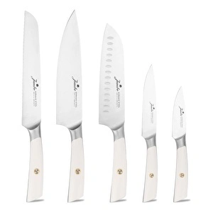 Jumbo Katana Standlı 6 Parça Alman Çeliği Beyaz Bıçak Seti görseli 8