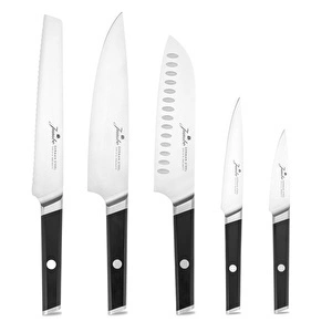 Jumbo Katana Standlı 6 Parça Alman Çeliği Siyah Bıçak Seti görseli 13