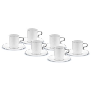Jumbo Merse 6 Kişilik Kahve Fincan Takımı Platin