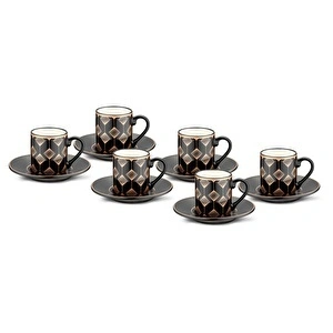Jumbo Ashen 6 Kişilik Kahve Fincan Takımı görseli 2