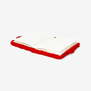 Flying Tiger Copenhagen Peluş Kırmızı Sıcak Çikolata Kapaklı Defter görseli 3
