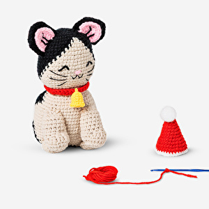 Flying Tiger Copenhagen Kendin Yap Kedi Amigurumi Seti görseli 1