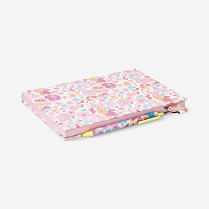 Flying Tiger Copenhagen Pembe Çiçekli Ayraçlı Kalemli Defter görseli 3