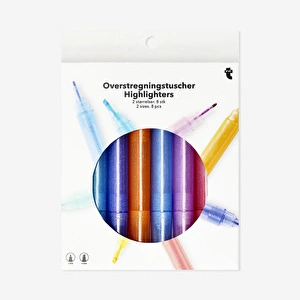 Flying Tiger Copenhagen 8'li Çift Taraflı Fosforlu Kalem görseli 3