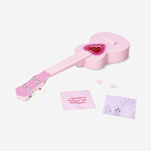 Flying Tiger Copenhagen Pembe Kalp Detaylı Ukulele görseli 2