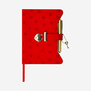 Flying Tiger Copenhagen Kalemli Kilitli Kırmızı Defter görseli 1