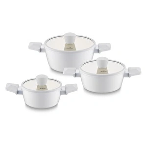 Jumbo Swiss Crystal 6 Parça Light Grey Midi Tencere Seti görseli 4