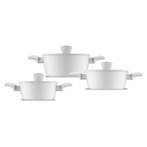 Jumbo Swiss Crystal 6 Parça Light Grey Midi Tencere Seti görseli 5
