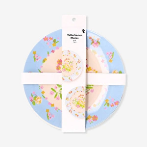 Flying Tiger Copenhagen 4'lü Çiçekli Plastik Tabak görseli 3