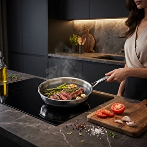Jumbo Gourmet 3PLY İndüksiyon Tabanlı Çelik Tava 24 cm