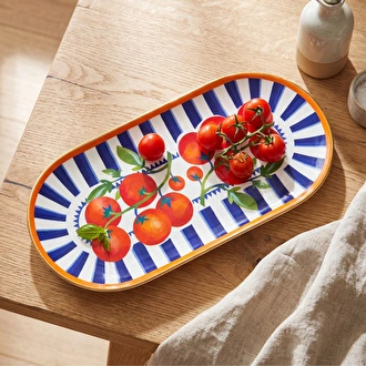Baci Milano Dolce Vita Tomatos Oval Tepsi 11x24 cm Porselen