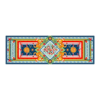 Baci Milano Dolce Far Niente Güneş Desenli Renkli Pamuklu ve Polyester Runner 48 x 150 cm