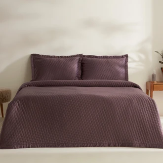 Karaca Home Alice Çift Kişilik Yatak Örtüsü Seti Mürdüm