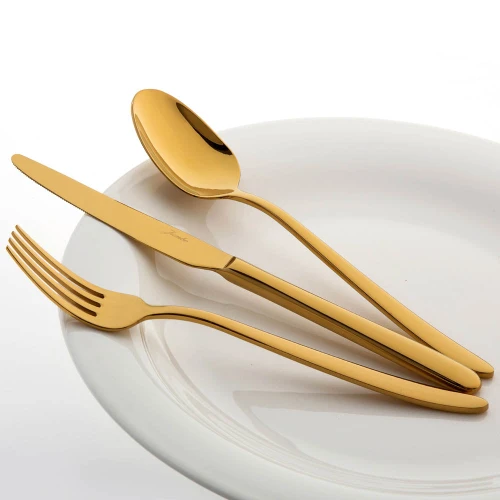 Jumbo Jumbo 9400 Titanyum Gold 12 Kişilik 84 Parça Çatal Kaşık Bıçak Takımı