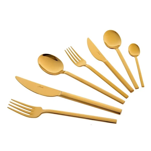Jumbo Jumbo 8100 Titanyum Gold 12 Kişilik 84 Parça Çatal Kaşık Bıçak Takımı