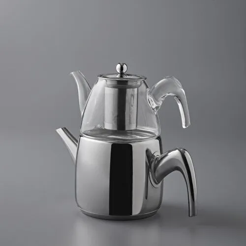 Jumbo 6500 Cam Demlikli Full Metal Sap İndüksiyon Tabanlı Çaydanlık