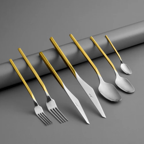Jumbo Jumbo 5100 Quartz Altın 12 Kişilik 84 Parça Çatal Kaşık Bıçak Takımı
