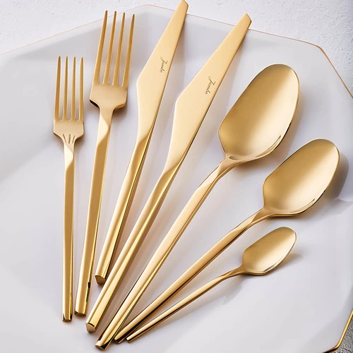 Jumbo Jumbo 5100 Quartz Titanyum Gold 12 Kişilik 84 Parça Çatal Kaşık Bıçak Takımı