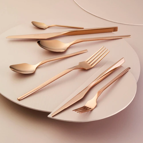 Jumbo Jumbo 5100 Quartz Titanyum Bronz 12 Kişilik 84 Parça Çatal Kaşık Bıçak Seti